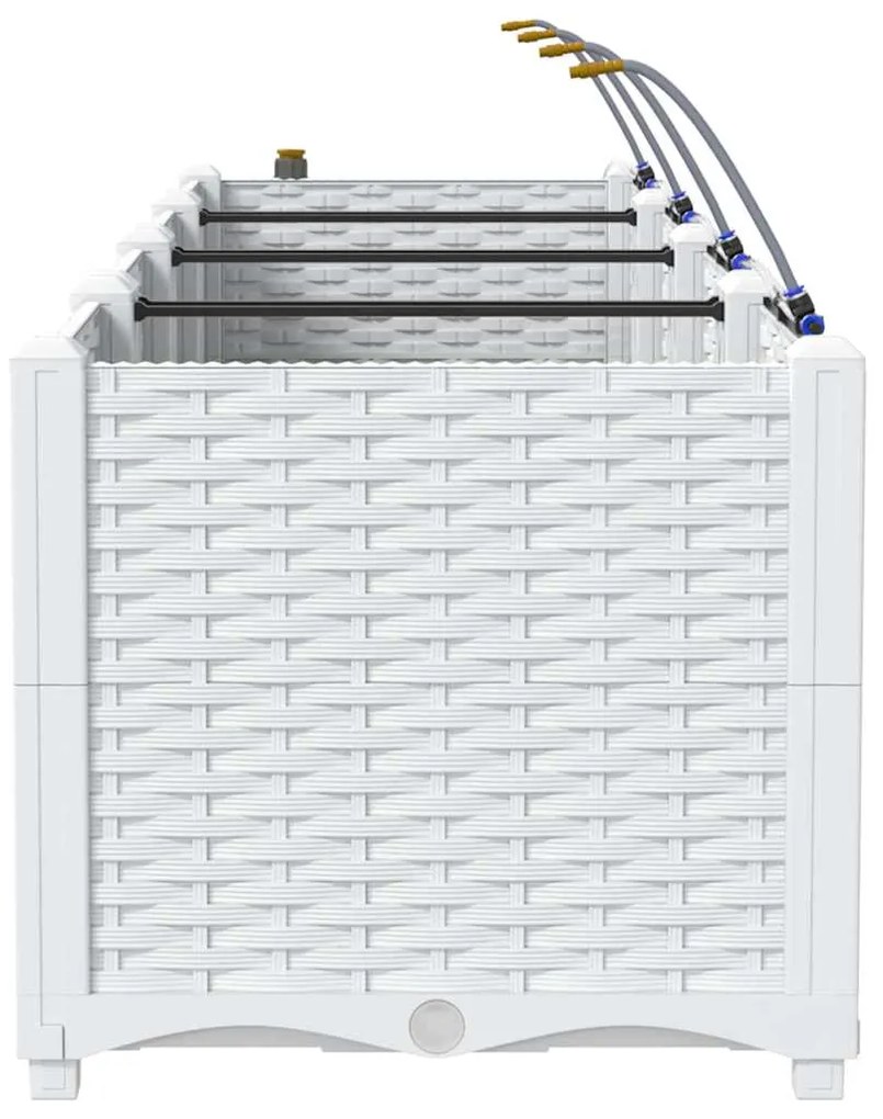 vidaXL Ζαρντινιέρες κήπου Λευκό 120 x 40 x 37.5 cm Ατσάλι