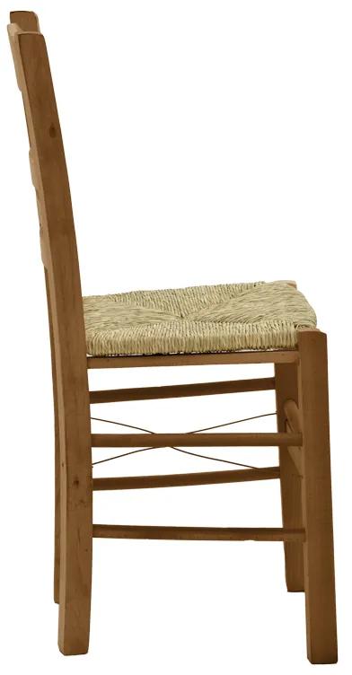 Καρέκλα καφενείου με ψάθα Ronson-Charchie pakoworld καρυδί ξύλο 42x40x89εκ