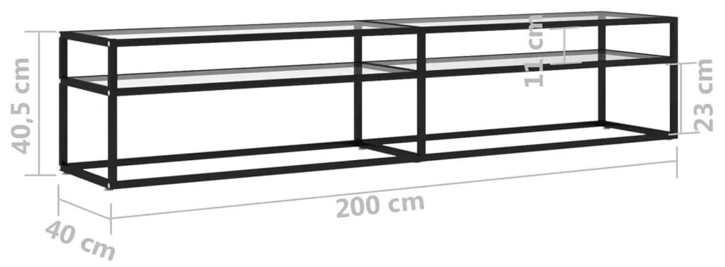 Έπιπλο Τηλεόρασης Διαφανές 200 x 40 x 40,5 εκ. από Γυαλί Ασφαλ. - Διαφανές