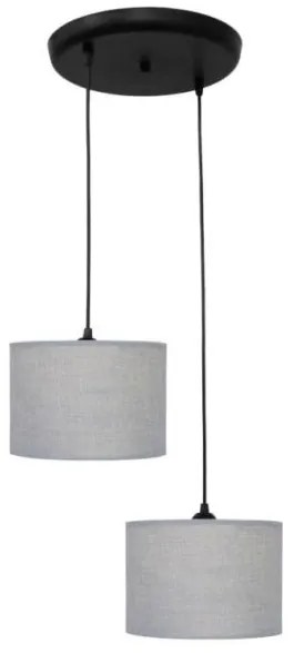 Κρεμαστό Φωτιστικό Οροφής Ύφασμα PENDEL 2L Heronia-14-0147-Γκρι 14-0147