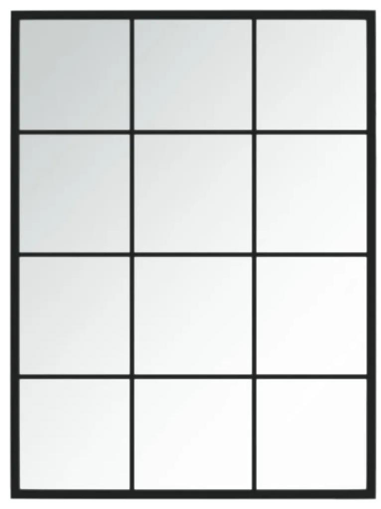 vidaXL Καθρέφτης Τοίχου Μαύρος 80 x 60 εκ. Μεταλλικός