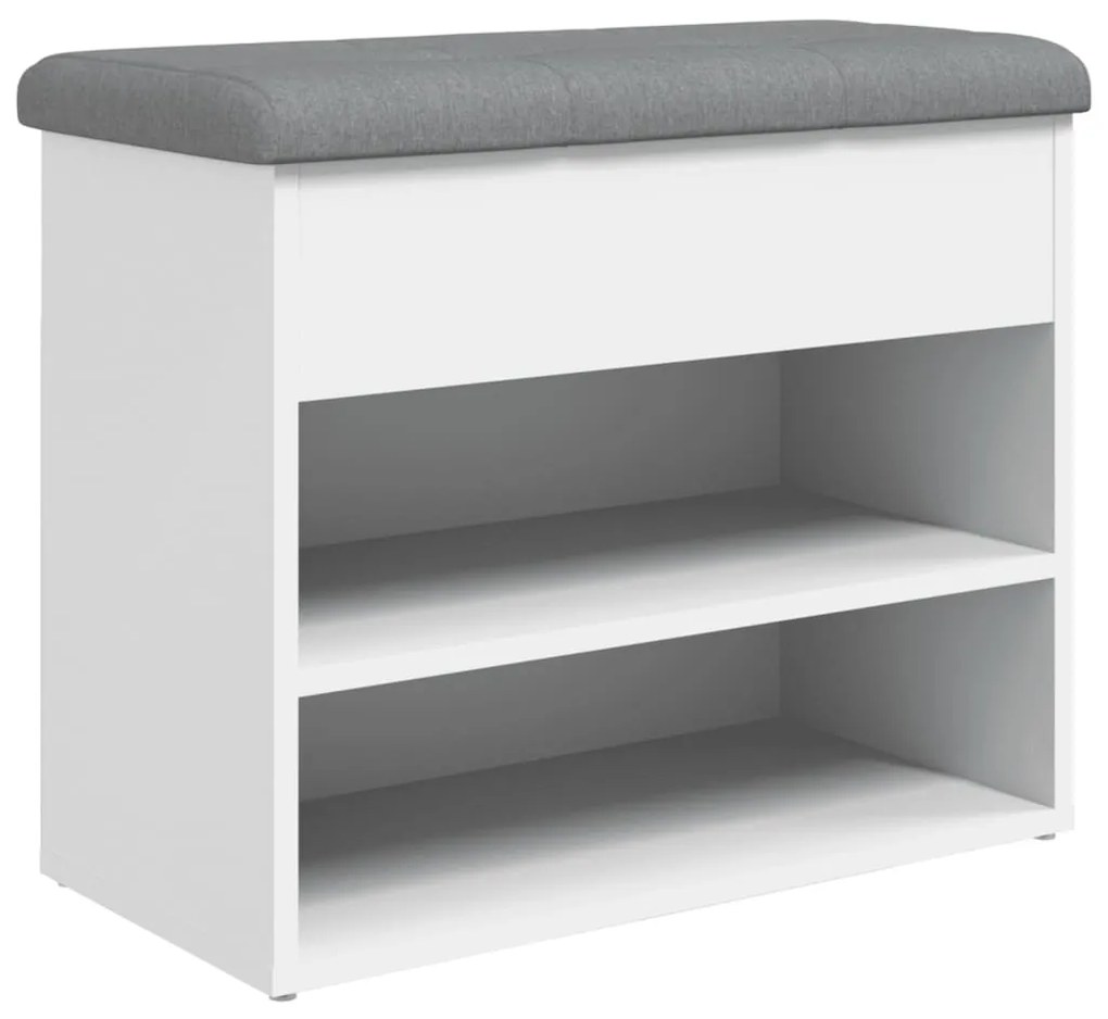 vidaXL Παγκάκι Παπουτσιών Λευκό 62 x 32 x 50 εκ. από Τεχνητό Ξύλο