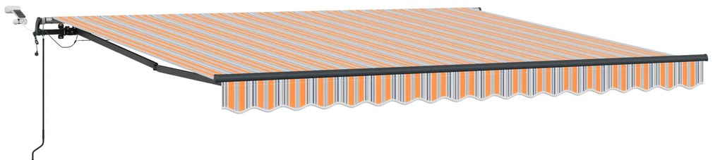 vidaXL Αυτόματη Ανασυρόμενη Τέντα με LED Πολύχρωμο Ριγέ 400x300 εκ.