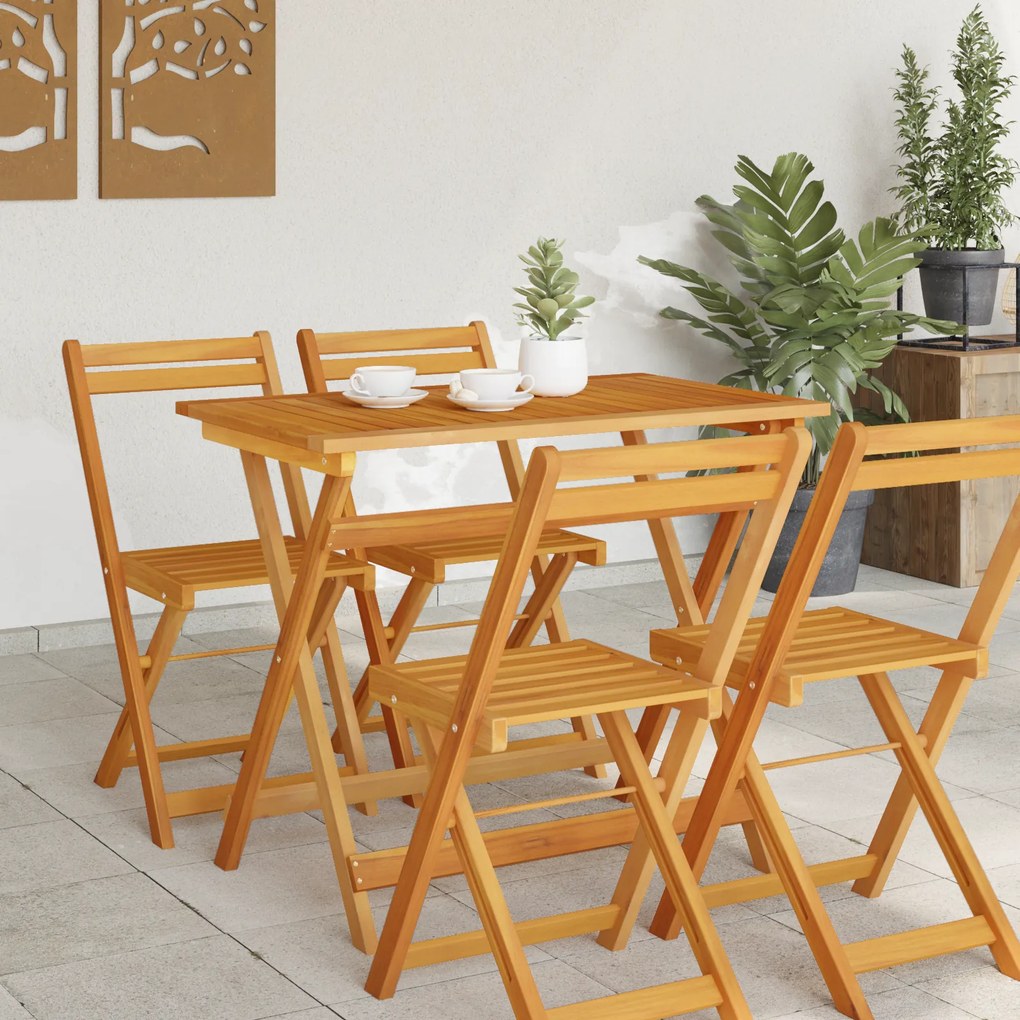 vidaXL Πτυσσόμενο Τραπέζι Κήπου Ορθογώνιο 100x55x75 εκ. Μασίφ Ξύλου Ακακίας