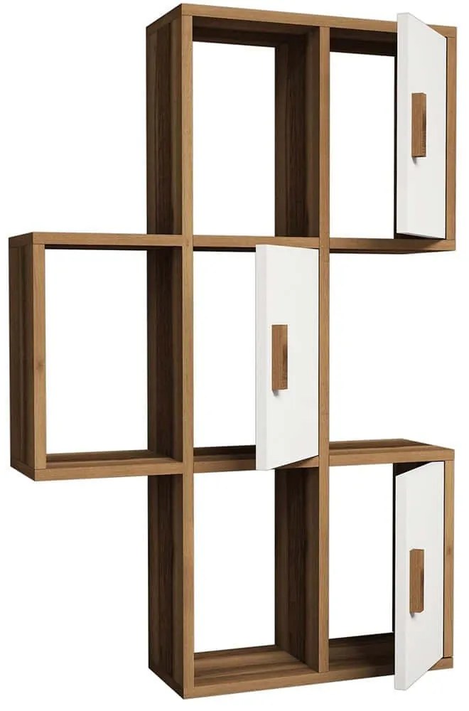 Ραφιέρα Τοίχου Flora 845HCT1601 50x20x112,6cm Walnut-White