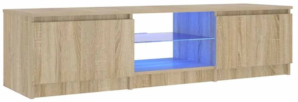 vidaXL Έπιπλο Τηλεόρασης με LED Καπνιστή Δρυς 140x40x36 εκ.