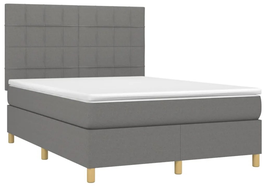 ΚΡΕΒΑΤΙ BOXSPRING ΜΕ ΣΤΡΩΜΑ ΣΚΟΥΡΟ ΓΚΡΙ 140X190 ΕΚ. ΥΦΑΣΜΑΤΙΝΟ 3142330