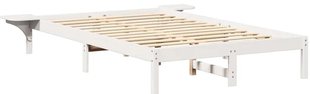 vidaXL Πλαίσιο κρεβατιού με κομοδίνα Λευκό 140 x 190 cm Λευκό
