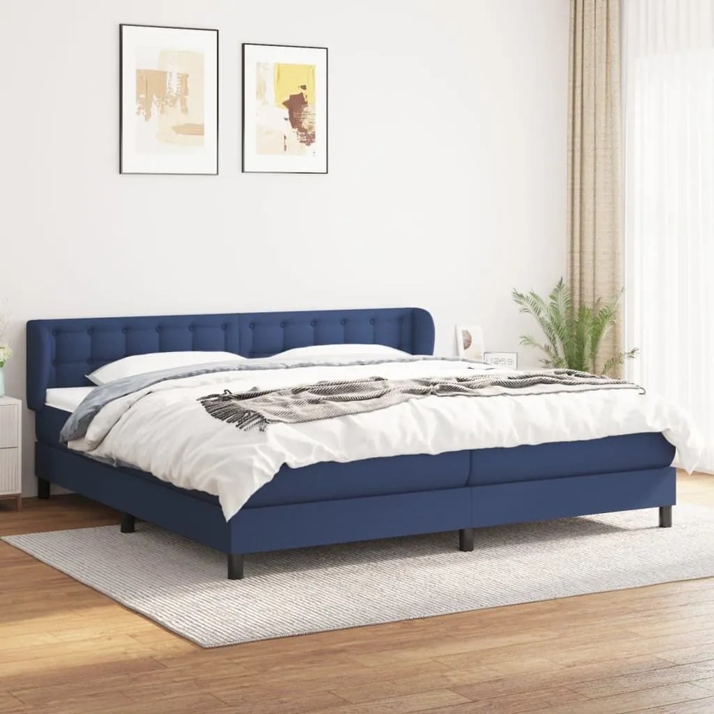 ΚΡΕΒΑΤΙ BOXSPRING ΜΕ ΣΤΡΩΜΑ ΜΠΛΕ 200X200 ΕΚ. ΥΦΑΣΜΑΤΙΝΟ 3126595