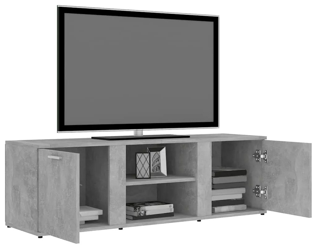 vidaXL Έπιπλο Τηλεόρασης Γκρι Σκυροδέματος 120x34x37 εκ. Επεξ. Ξύλο