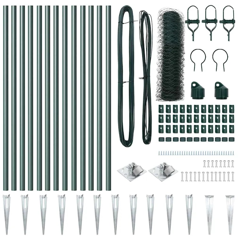 vidaXL Στύλος Περιφράξεων Πράσινο 25 x 0,4 μ. (50 χλστ πλέγμα)