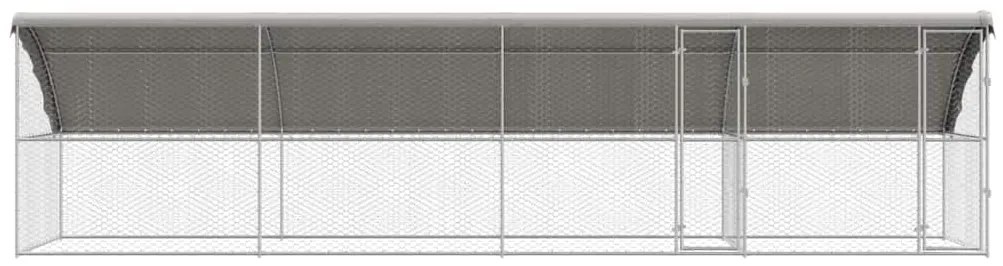 vidaXL Κλουβί Σκύλου με αποθήκευση 4 pcs Ασημί 8 x 2 x 2 m Ατσάλι