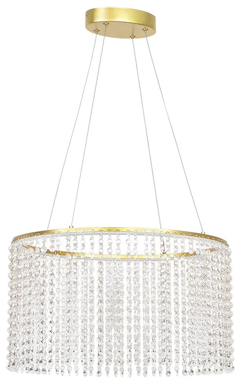 Φωτιστικό Κρεμαστό 500xH1185mm Led 28w1850lm 3000K Χρυσαφί-Κρύσταλλα Viokef Sol 4306200