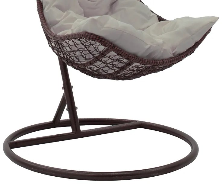 Κούνια Soleil pakoworld κρεμαστή μέταλλο καφέ-pp καφέ-μαξιλάρι μπεζ 103x83x200εκ