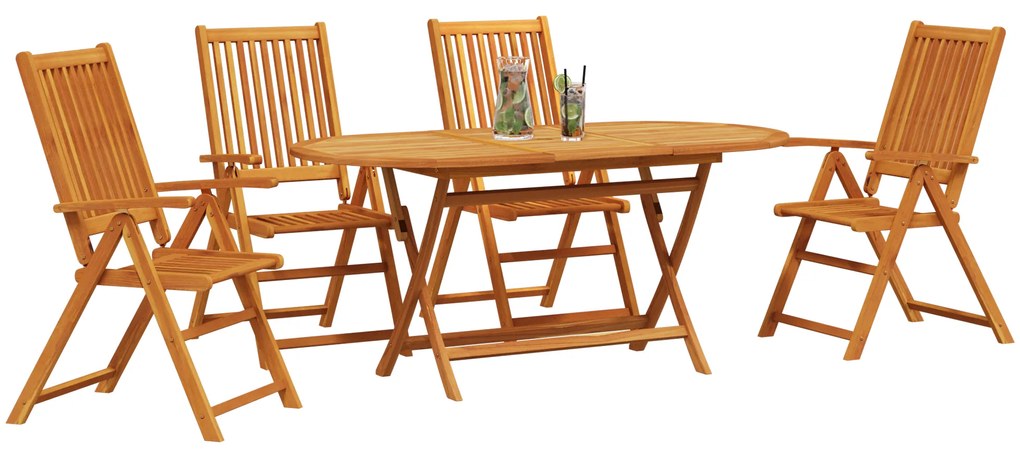vidaXL Σετ Εξωτερικής Διατροφής 5 pcs Φυσικό Ξύλο Μεγάλο