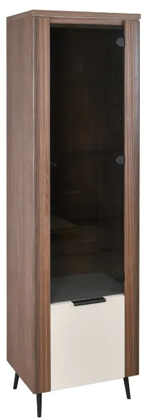 MATIS Βιτρίνα ψηλή ASTANA με φωτισμό led καρυδί/ κασμίρ 53,6x40x191 MATIS860381