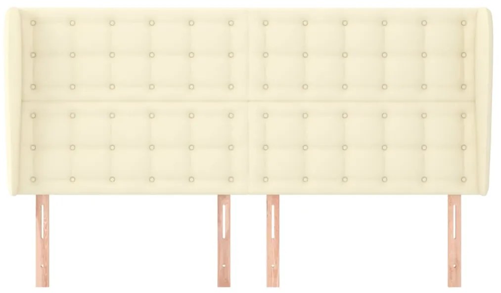 vidaXL Κεφαλάρι με Πτερύγια Κρεμ 203x23x118/128 εκ. Συνθετικό Δέρμα