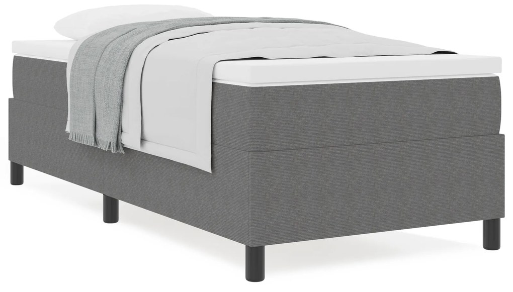 vidaXL Κρεβάτι Box Spring με Στρώμα σε Ανοιχτό Γκρι, 100 x 200 εκ. από ύφασμα κορντούρας