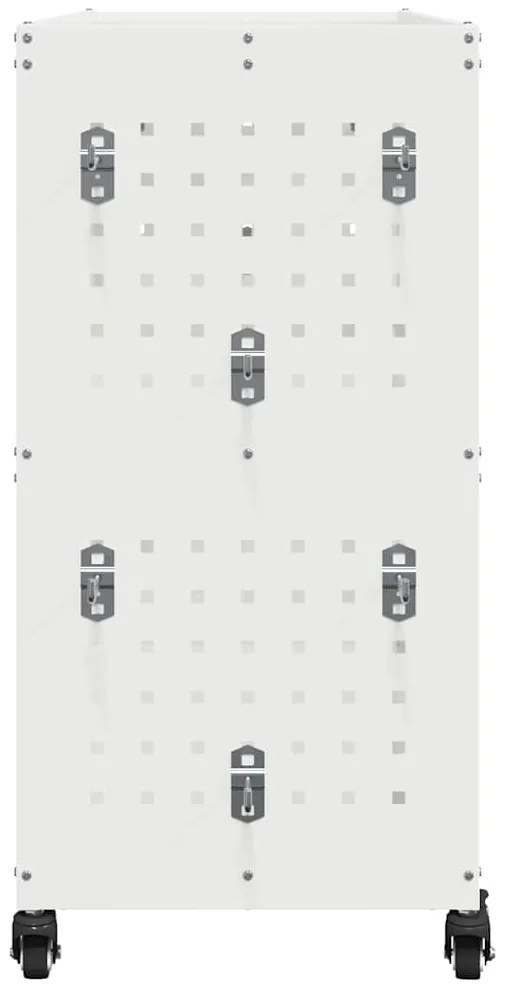 vidaXL Καρότσι εργαλείων με ράφι Λευκό 75 x 35 x 73 εκ. Κρύα χάλυβας