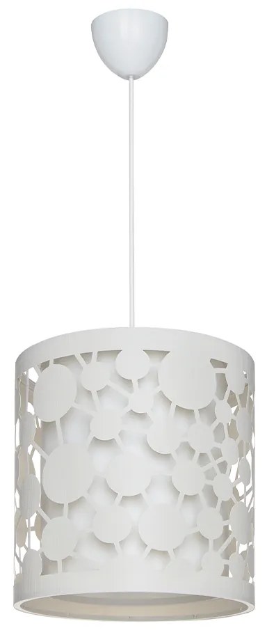 GloboStar® PETAL 203-0065 Μοντέρνο Κρεμαστό Φωτιστικό Καπέλο Μονόφωτο 1 x E27 IP20 Λευκό Πλαστικό - Μ23.5 x Π23.5 x Υ76cm