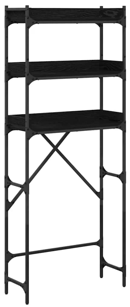 vidaXL Ράφια πλυντηρίου ρούχων με ράφι Μαύρο 0ak 67 x 25 x 163 εκ.