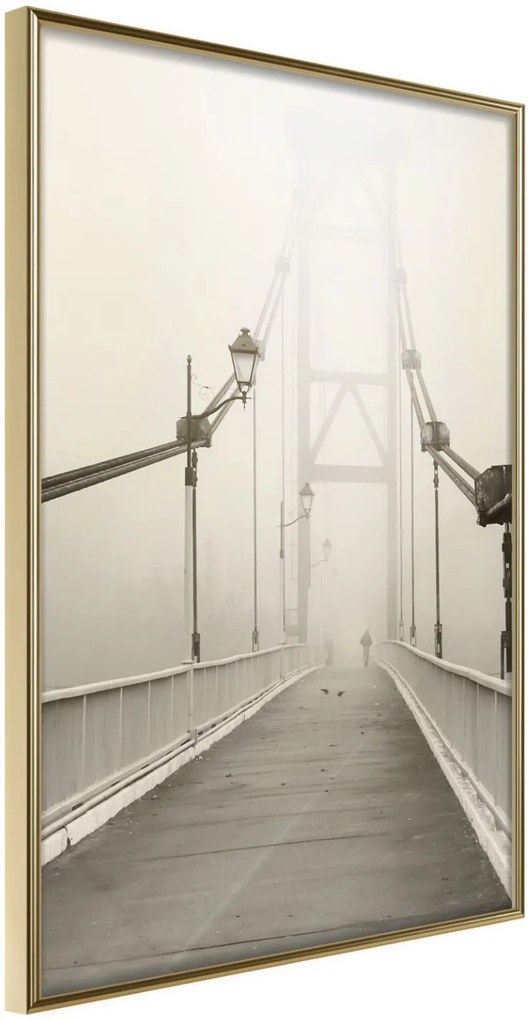 Αφίσα - Bridge Disappearing into Fog - 20x30 - Χρυσό - Χωρίς πασπαρτού