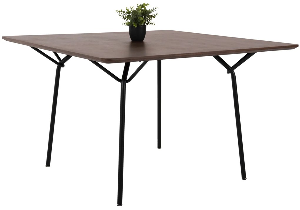 ΤΡΑΠΕΖΙ ΤΡΑΠΕΖΑΡΙΑΣ TRENK HM9614.02 MDF ΜΕ ΚΑΠΛΑΜΑ ΔΡΥΟΣ ΚΑΡΥΔΙ-ΜΑΥΡΟ ΜΕΤΑΛΛΟ 120x120x75Υεκ.