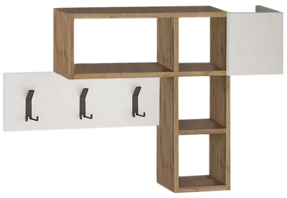 Κρεμάστρα Τοίχου Game 0207537 99,5x15x61cm Natural-White Melamine, Metal