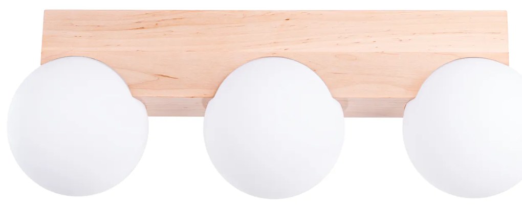 Φωτιστικό οροφής BULBO 3 φυσικό ξύλο/γυαλί,3x8w