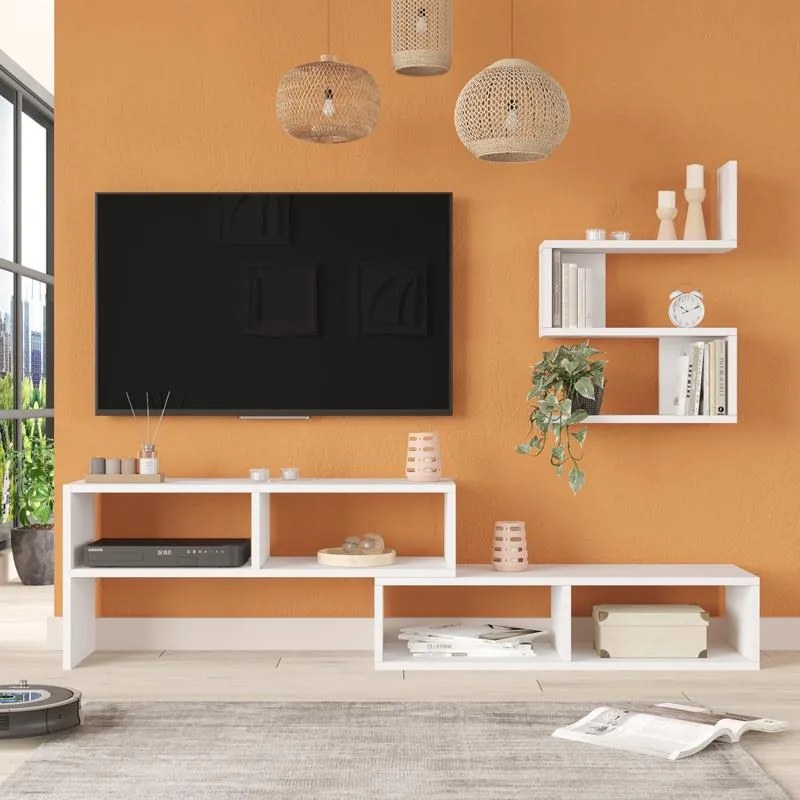 Σύνθετο Σαλονιού Kakomo σε Λευκό 170x29.5x43εκ. 170x29.5x43 εκ.