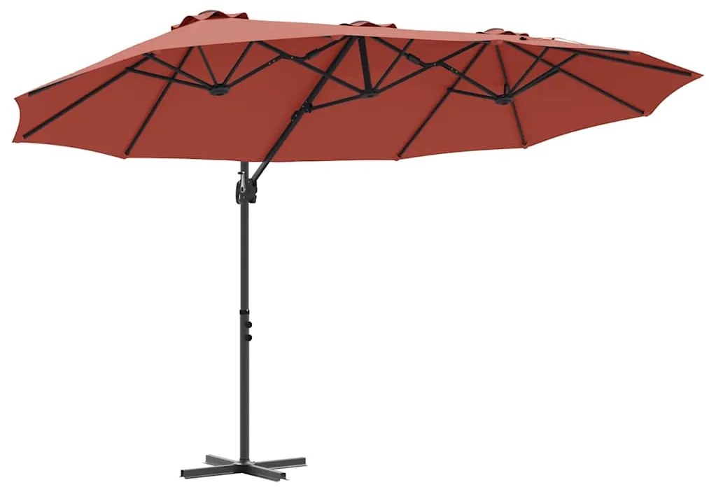 vidaXL Ομπρέλα ηλίου Τερακότα 372 x 198 x 243 εκ