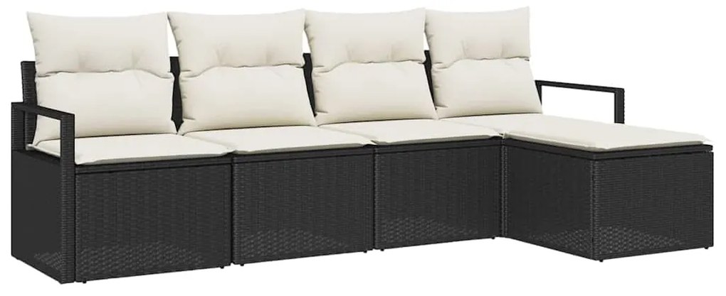 vidaXL Σετ Καναπέ Κήπου 5 pcs Μαύρο Πολυ ράταν