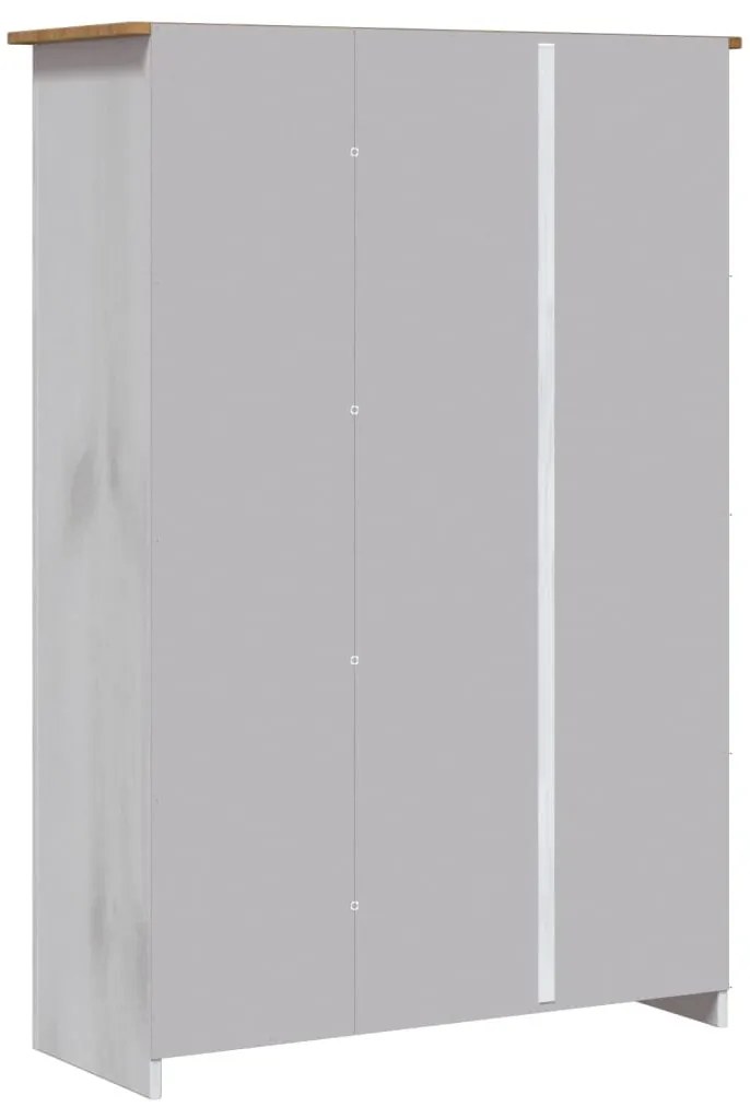 vidaXL Ντουλάπα Τρίφυλλη Λευκή 118x50x171,5εκ Ξύλο Πεύκου Σειρά Panama