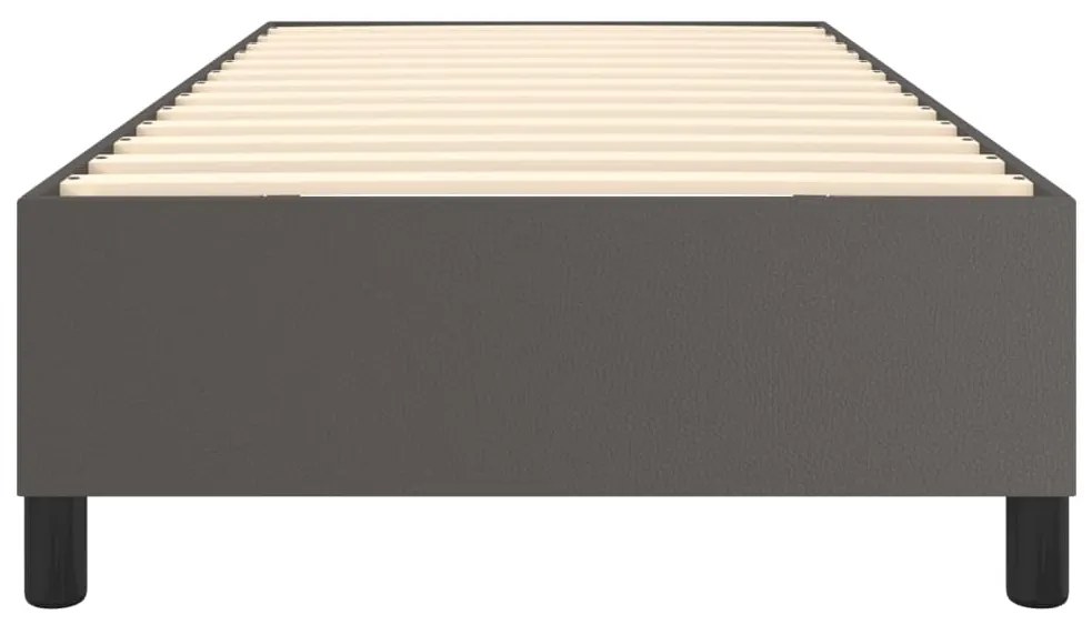 vidaXL Σκελετός Κρεβατιού με Ελατήρια Γκρι 90x200 εκ. από Συνθετικό Δέρμα