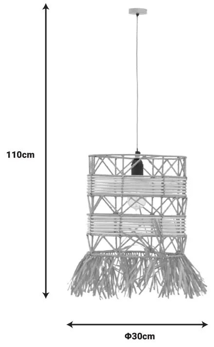 Φωτιστικό οροφής Crossio Inart E27 φυσικό Φ30x110εκ 33x33x72 εκ.