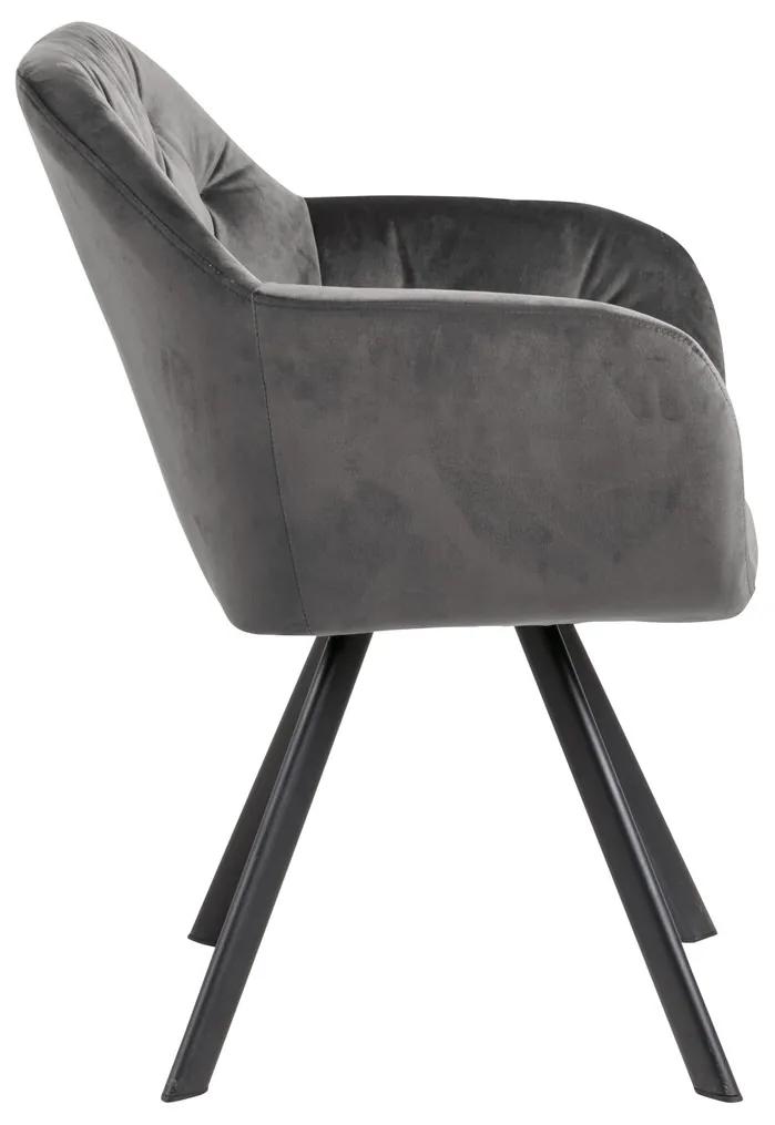 Καρέκλα Oakland 326, Γκρι, 82x58x62cm, 8 kg, Ταπισερί, Μεταλλικά, Μπράτσα | Epipla1.gr