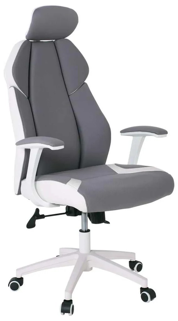 Πολυθρόνα BF8300 Διευθ.Γκρι Microfiber/Λευκό Pu