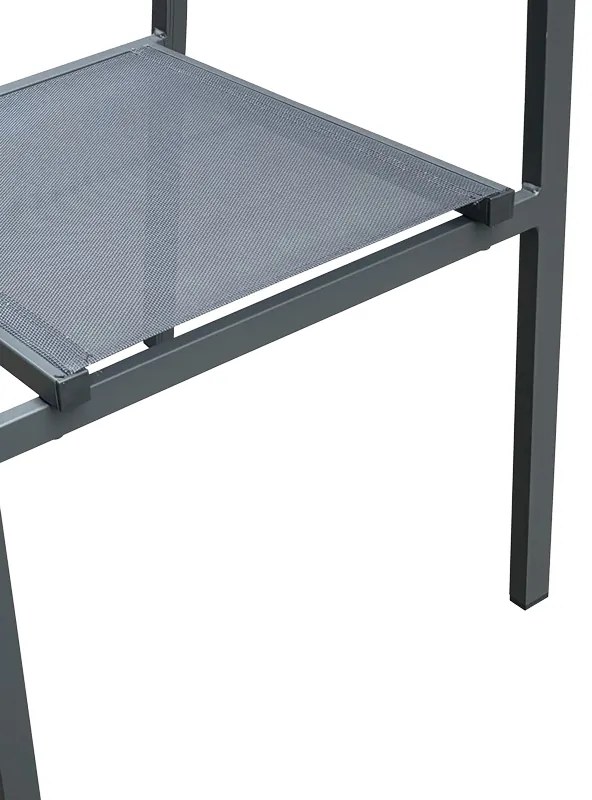 Τραπεζαρία Moly - Kliton Ι σετ 5τεμ pakoworld ανθρακί αλουμίνιο και textilene σε ανθρακί απόχρωση 80x80x74εκ