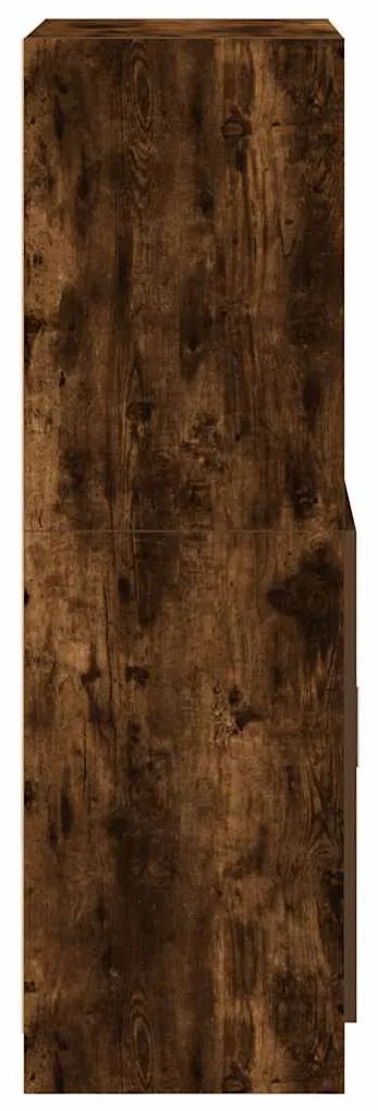 Ντουλάπι Κουζίνας Καπνιστή Δρυς 57x41,5x131,5 εκ. Επεξεργ. Ξύλο - Καφέ