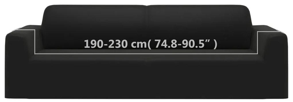 Κάλυμμα Τριθέσιου Καναπέ Ελαστικό Μαύρο από Πολυεστερικό Ζέρσεϊ - Μαύρο