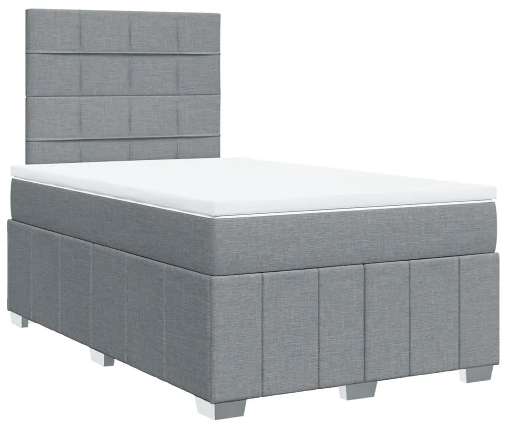 ΚΡΕΒΑΤΙ BOXSPRING ΜΕ ΣΤΡΩΜΑ ΑΝΟΙΧΤΟ ΓΚΡΙ 120X190 ΕΚ. ΥΦΑΣΜΑΤΙΝΟ 3291607