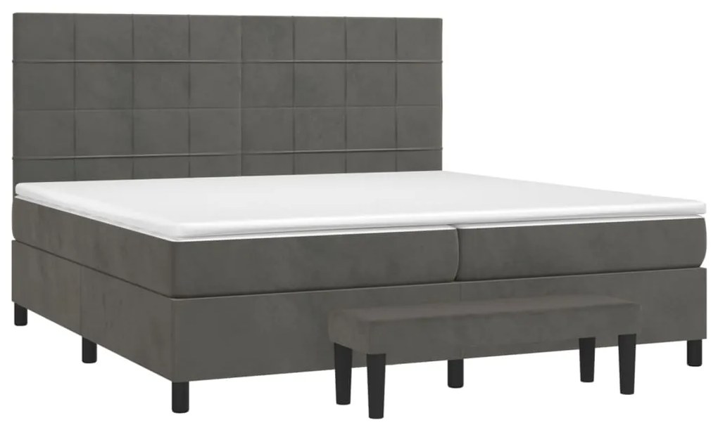 ΚΡΕΒΑΤΙ BOXSPRING ΜΕ ΣΤΡΩΜΑ ΣΚΟΥΡΟ ΓΚΡΙ 200X200 ΕΚ. ΒΕΛΟΥΔΙΝΟ 3137864