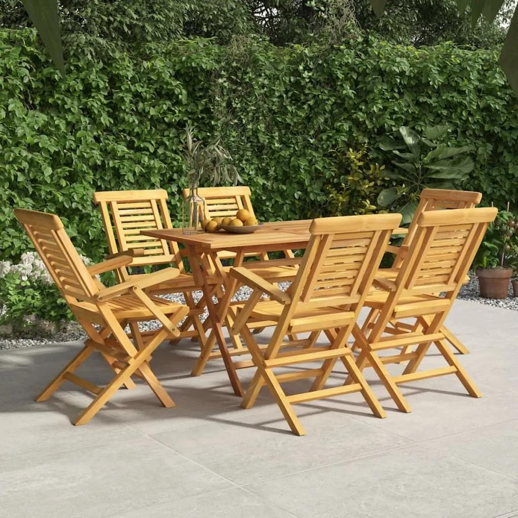 Καρέκλες Κήπου Πτυσσόμενες 6 τεμ. 56x63x90 εκ. Μασίφ Ξύλο Teak - Καφέ