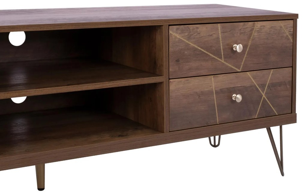 Έπιπλο Τηλεόρασης KAITLYN Καρυδί - Χρυσό 150x39,5x51,5Yεκ. 150x39.5x51.5 εκ.