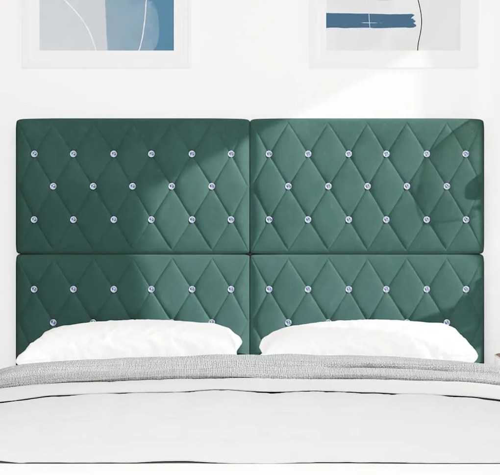 vidaXL Κεφαλάρι με κεφαλάρι Σκούρο Πράσινο 160 cm Τεχνητό Δέρμα