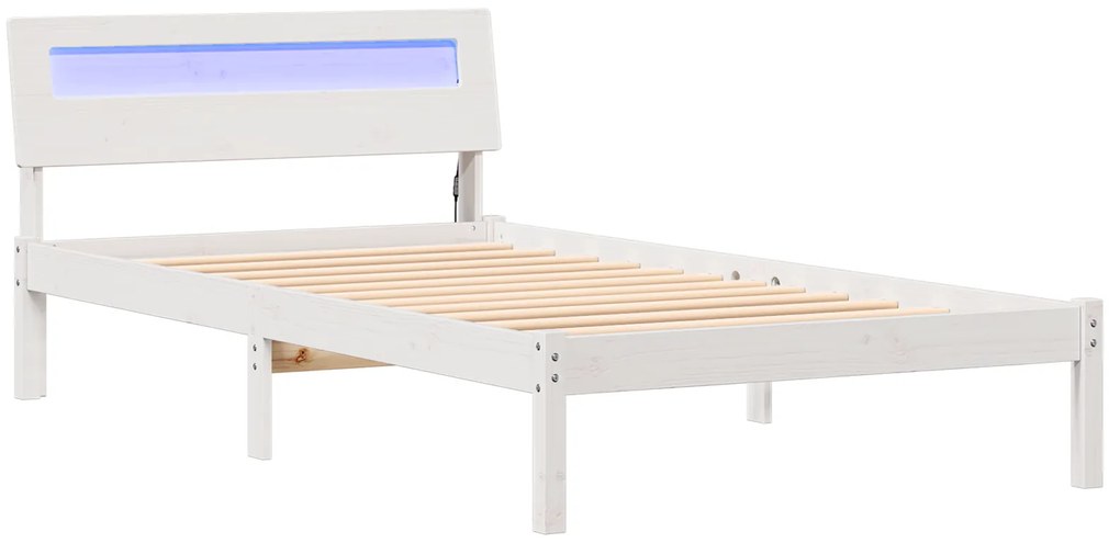 vidaXL Σκελετός Κρεβατιού Λευκό 90 x 200 cm Μασίφ ξύλο πεύκου