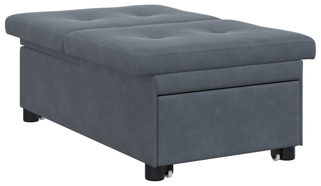 vidaXL Καναπές-Κρεβάτι Σκούρο γκρι 67 x 194 x 38 εκ Βελούδο