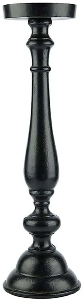 Κηροπήγιο Ionas 026003 15x15x55cm Black Αλουμίνιο