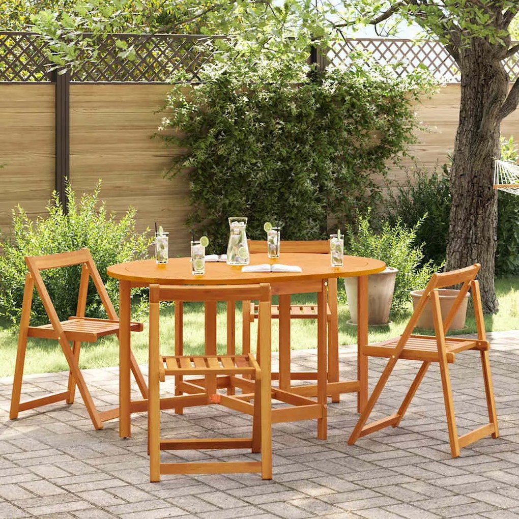 vidaXL Τραπέζι Κήπου 5 pcs Καφέ 110 x 60 x 72 εκ. Μασίφ ξύλο ακακίας