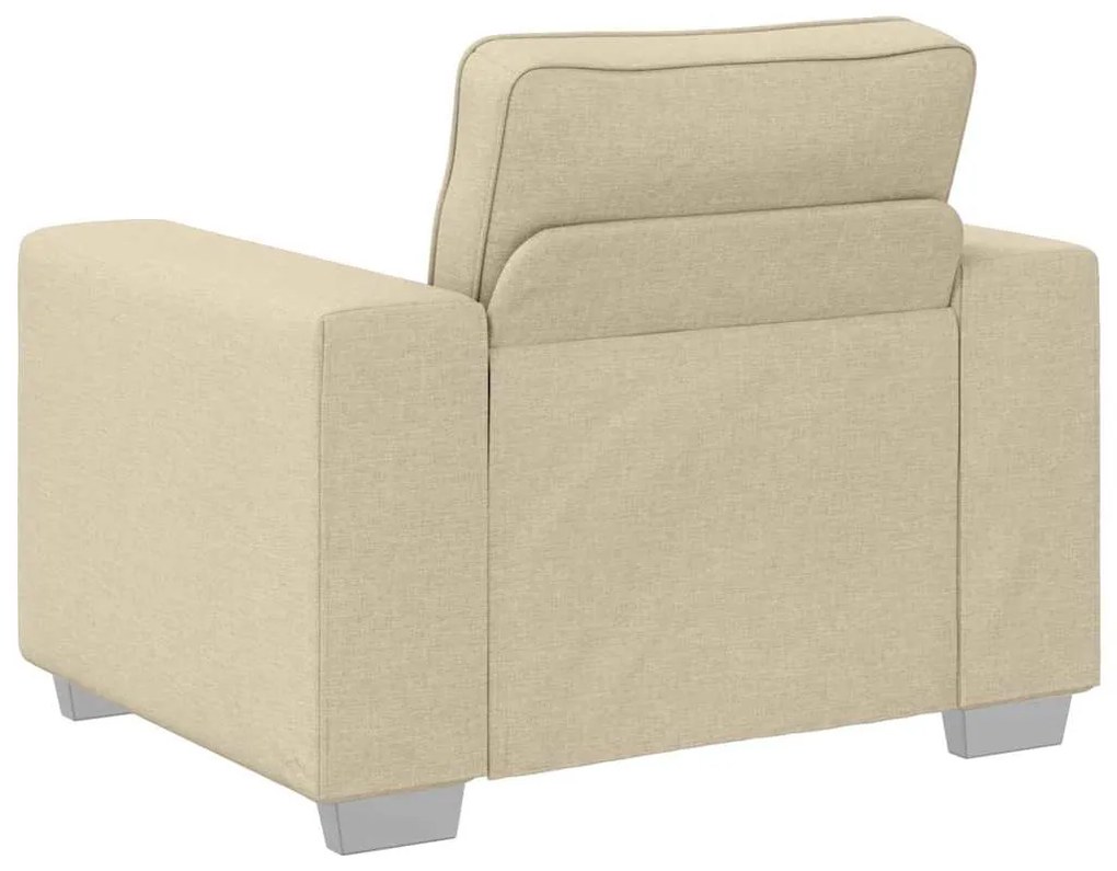 vidaXL Καναπές 3 pcs Κρεμ Ύφασμα μείγματος λινών